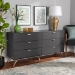 Baxton Studio Kelson Modern and Contemporary Dark Grey and Gold Finished Wood 6-Drawer Dresser - LV19COD19231-Dark Grey-6DW-Dresser