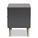 Baxton Studio Kelson Modern and Contemporary Dark Grey and Gold Finished Wood 2-Drawer Nightstand - LV19ST1924-Dark Grey-NS