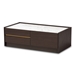 Baxton Studio Walker Modern and Contemporary Dark Brown and Gold Finished Wood Coffee Table with Faux Marble Top