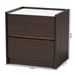 Baxton Studio Walker Modern and Contemporary Dark Brown and Gold Finished Wood Nightstand with Faux Marble Top - LV25ST2524-Modi Wenge/Marble-NS