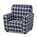 Baxton Studio Talma Modern and Contemporary Blue and White Plaid Fabric Upholstered Kids Armchair