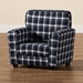 Baxton Studio Talma Modern and Contemporary Blue and White Plaid Fabric Upholstered Kids Armchair - LD-2532-Blue Plaid-CC