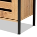 Baxton Studio Vander Modern and Contemporary Oak Brown Finished Wood and Black Finished Metal 1-Door Shoe Storage Cabinet - MP008-Wotan Oak-Shoe Cabinet