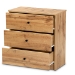 Baxton Studio Decon Modern and Contemporary Oak Brown Finished Wood 3-Drawer Storage Chest - B06-Wotan Oak