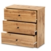 Baxton Studio Decon Modern and Contemporary Oak Brown Finished Wood 3-Drawer Storage Chest - B06-Wotan Oak