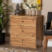 Baxton Studio Decon Modern and Contemporary Oak Brown Finished Wood 3-Drawer Storage Chest - B06-Wotan Oak