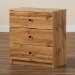 Baxton Studio Decon Modern and Contemporary Oak Brown Finished Wood 3-Drawer Storage Chest - B06-Wotan Oak