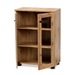 Baxton Studio Mason Modern and Contemporary Oak Brown Finished Wood 2-Door Storage Cabinet with Glass Doors - B12-Wotan Oak