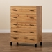 Baxton Studio Maison Modern and Contemporary Oak Brown Finished Wood 5-Drawer Storage Chest - BR888025-Wotan Oak