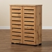 Baxton Studio Adalwin Modern and Contemporary Oak Brown Finished Wood 2-Door Shoe Storage Cabinet - SC863522-Wotan Oak
