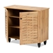 Baxton Studio Winda Modern and Contemporary Oak Brown Finished Wood 2-Door Shoe Cabinet - SC864572 B-Wotan Oak