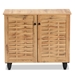 Baxton Studio Winda Modern and Contemporary Oak Brown Finished Wood 2-Door Shoe Cabinet - SC864572 B-Wotan Oak