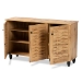 Baxton Studio Winda Modern and Contemporary Oak Brown Finished Wood 3-Door Shoe Cabinet - SC864573 B-Wotan Oak