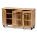 Baxton Studio Fernanda Modern and Contemporary Oak Brown Finished Wood 3-Door Shoe Cabinet - SC864573 A-Wotan Oak