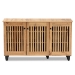Baxton Studio Fernanda Modern and Contemporary Oak Brown Finished Wood 3-Door Shoe Cabinet - SC864573 A-Wotan Oak