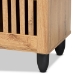 Baxton Studio Fernanda Modern and Contemporary Oak Brown Finished Wood 3-Door Shoe Cabinet - SC864573 A-Wotan Oak
