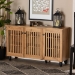 Baxton Studio Fernanda Modern and Contemporary Oak Brown Finished Wood 3-Door Shoe Cabinet - SC864573 A-Wotan Oak