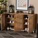 Baxton Studio Fernanda Modern and Contemporary Oak Brown Finished Wood 3-Door Shoe Cabinet - SC864573 A-Wotan Oak