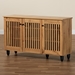 Baxton Studio Fernanda Modern and Contemporary Oak Brown Finished Wood 3-Door Shoe Cabinet - SC864573 A-Wotan Oak