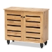 Baxton Studio Gisela Modern and Contemporary Oak Brown Finished Wood 2-Door Shoe Storage Cabinet
