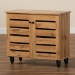 Baxton Studio Gisela Modern and Contemporary Oak Brown Finished Wood 2-Door Shoe Storage Cabinet - SC865512M-Wotan Oak