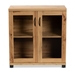 Baxton Studio Zentra Modern and Contemporary Oak Brown Finished Wood 2-Door Storage Cabinet with Glass Doors - SR 890001-Wotan Oak