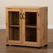 Baxton Studio Zentra Modern and Contemporary Oak Brown Finished Wood 2-Door Storage Cabinet with Glass Doors - SR 890001-Wotan Oak