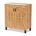Baxton Studio Excel Modern and Contemporary Oak Brown Finished Wood 2-Door Storage Cabinet