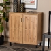 Baxton Studio Excel Modern and Contemporary Oak Brown Finished Wood 2-Door Storage Cabinet - SR 890005-H-Wotan Oak