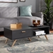 Baxton Studio Kelson Modern and Contemporary Dark Grey and Gold Finished Wood Coffee Table - LV19CFT1914-Dark Grey-CT