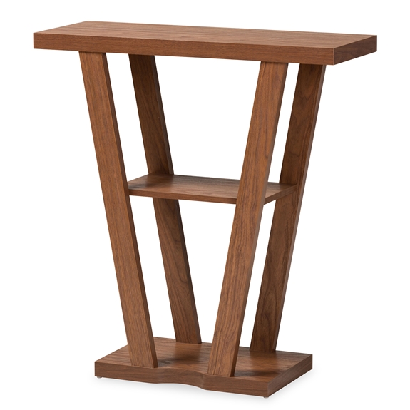 Baxton Studio Boone Modern and Contemporary Walnut Brown Finished Wood Console Table