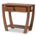 Baxton Studio Capote Modern and Contemporary Walnut Brown Finished Wood 2-Drawer Console Table - FP-02-Walnut-Console