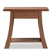 Baxton Studio Herman Modern and Contemporary Walnut Brown Finished Wood 1-Drawer Console Table - FP-03-Walnut-Console