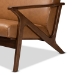Baxton Studio Bianca Mid-Century Modern Walnut Brown Finished Wood and Tan Faux Leather Effect Loveseat - Bianca-Tan/Walnut Brown-LS