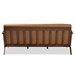 Baxton Studio Bianca Mid-Century Modern Walnut Brown Finished Wood and Tan Faux Leather Effect Sofa - Bianca-Tan/Walnut Brown-SF