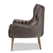 Baxton Studio Nelson Modern Luxe and Glam Grey Velvet Fabric Upholstered and Gold Finished Metal Armchair - TSF-6741-Grey Velvet/Gold-CC