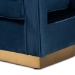 Baxton Studio Neville Modern Luxe and Glam Navy Blue Velvet Fabric Upholstered and Gold Finished Metal Armchair - TSF-6743-Navy Velvet/Gold-CC