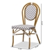 Baxton Studio Alaire Classic French Indoor and Outdoor Grey and White Bamboo Style Stackable 2-Piece Bistro Dining Chair Set - WA-4094V-White/Grey-DC