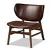 Baxton Studio Marcos Mid-Century Modern Dark Brown Faux Leather Effect and Walnut Brown Finished Wood Living Room Accent Chair