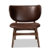 Baxton Studio Marcos Mid-Century Modern Dark Brown Faux Leather Effect and Walnut Brown Finished Wood Living Room Accent Chair - WM5002-Dark Brown/Walnut-CC