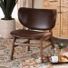 Baxton Studio Marcos Mid-Century Modern Dark Brown Faux Leather Effect and Walnut Brown Finished Wood Living Room Accent Chair - WM5002-Dark Brown/Walnut-CC