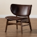 Baxton Studio Marcos Mid-Century Modern Dark Brown Faux Leather Effect and Walnut Brown Finished Wood Living Room Accent Chair - WM5002-Dark Brown/Walnut-CC