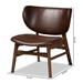 Baxton Studio Marcos Mid-Century Modern Dark Brown Faux Leather Effect and Walnut Brown Finished Wood Living Room Accent Chair - WM5002-Dark Brown/Walnut-CC