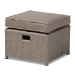 Baxton Studio Haina Modern and Contemporary Grey Fabric Upholstered and Grey Finished Synthetic Rattan 6-Piece Patio Set - MLM-210592-Light Grey
