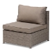 Baxton Studio Haina Modern and Contemporary Grey Fabric Upholstered and Grey Finished Synthetic Rattan 6-Piece Patio Set - MLM-210592-Light Grey