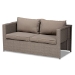 Baxton Studio Haina Modern and Contemporary Grey Fabric Upholstered and Grey Finished Synthetic Rattan 6-Piece Patio Set - MLM-210592-Light Grey