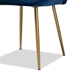 Baxton Studio Fantine Modern Luxe and Glam Navy Blue Velvet Fabric Upholstered and Gold Finished Metal 2-Piece Dining Chair Set - DC176-Navy Blue Velvet/Gold-DC