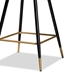 Baxton Studio Preston Modern Luxe and Glam Navy Blue Velvet Fabric Upholstered and Two-Tone Black and Gold Finished Metal 2-Piece Bar Stool Set - DC179-Navy Blue Velvet/Gold-BS