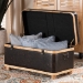 Baxton Studio Gendry Modern Rustic Transitional Dark Brown Faux Leather Upholstered and Oak Brown Finished Wood Large Storage Ottoman - JY20B054L-Dark Brown-Large Otto