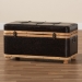 Baxton Studio Gendry Modern Rustic Transitional Dark Brown Faux Leather Upholstered and Oak Brown Finished Wood Large Storage Ottoman - JY20B054L-Dark Brown-Large Otto